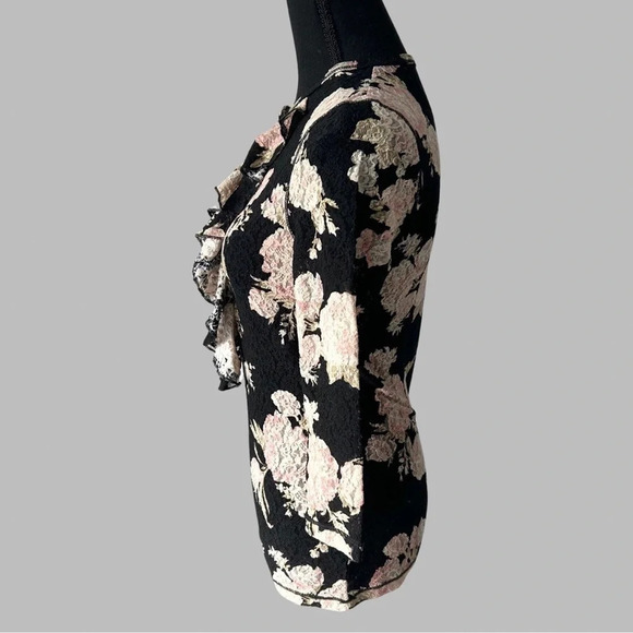 Ralph Lauren Floral Print Lace Stretch Blouse - Picture 2 of 15